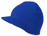 Cuffless Beanie Visor Jeep Cap - Colors Available, Royal Blue
