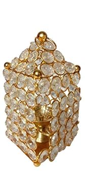 Puja Metal Craft Present Crystal Mandir Brass Paro Diya Oil Lamp for Pooja Lanterns for Home Decoration | Diwali Gifts | PUJA Purpose Size 7inches