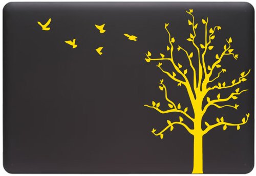 Apple Tree with Birds - Macbook or Laptop Decal (Yellow)