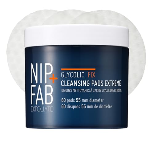 NIP+FAB Glycolic Fix Toner Pads - 5% Glycolic Acid, 60 Pads