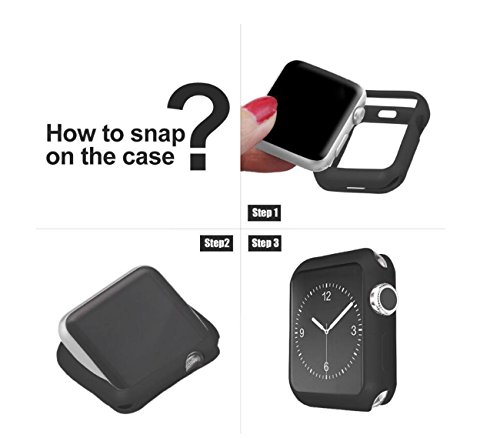 Watch Cases for Apple Watch Series 4 40mm/44mm Full Screen Protector Ultra-thin Plating TPU (44mm, black)