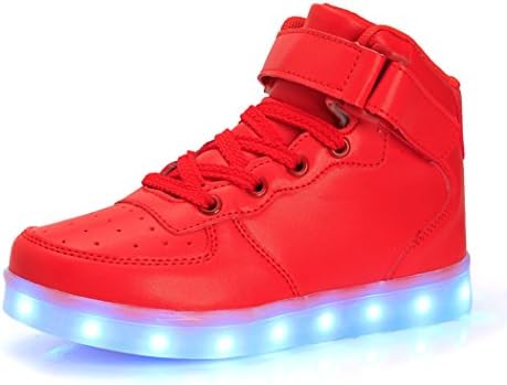 AOBMY Led Shoes High Top USB Charging for Boy&Girl's Light Up Flashing Shoes(Toddler/Little Kid/Big Kid)