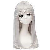 netgo Kids Silver White Long Straight Anime Cosplay Wigs Halloween Costume Wigs Heat Resistant 20