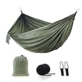 SK Studio Outfitters Double Camping Hammock Lightweight Nylon Portable Hammock with Tree Straps, Indoor Beach Outdoor Backpacking Survival & Travel