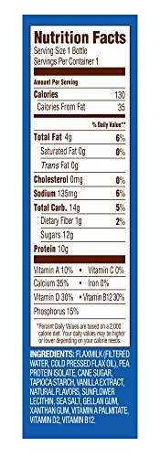 Good Karma Plant-Powered Flaxmilk, Vanilla Lightly Sweetened, 10 oz Shelf-Stable Bottle (Pack of 12) Dairy-Free, Plant Based Milk Alternative - Thumbnail 2