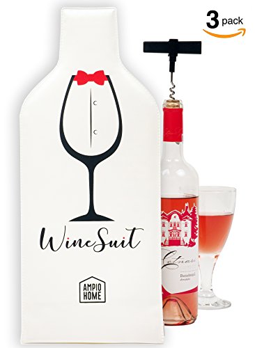 Wine Bottle Protector Travel Bag | 3 PACK Reusable Wine Sleeve Bag | Pack in Luggage & Suitcase | Protective Inner Skin & Tough Leak Proof | Bonus Travel Corkscrew | Wine Accessory Gift - Thumbnail 7