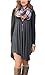 DEARCASE Women's Long Sleeve Casual Sweater Tunic Dress Grey Large V-Neck Spring Loose Fall Winter Stretch Solid A-Line Wedding Guest Knee Length Jersey Flowy Swing Tshirt Dresses