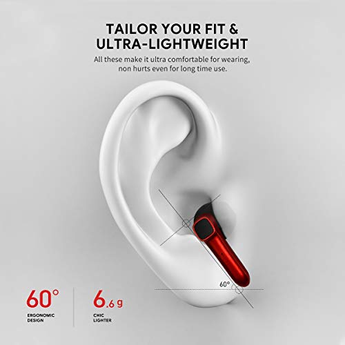 CRUA Earbuds Wireless Bluetooth 5.0 True Earphones with Mic, Touch Control, HD Sound Call Quality, Up 30 Playtime with C