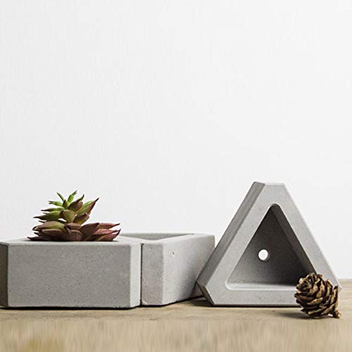 Nicole Flower Pot Silicone Mold Triangle Concrete Mould for Succulent Plants Handmade Home Decoration Tool