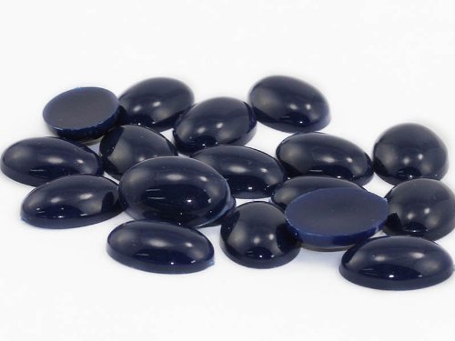 18x13mm Blue Navy .NVY Flat Back Oval Acrylic Cabochons Rhinestones Plastic Gems Embellishments for Crafts, Costumes, Card Invitations, Jewelry, Cosplay - 25 Pieces — image 1