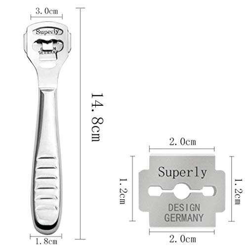 Corn Callous Callus Hard Dead Skin Remover Planer Cutter Shaver Foot + 10 Blades - Thumbnail 2