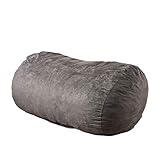 Haley 6 Ft Faux Suede Microfiber Bean Bag (Charcoal)