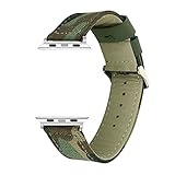 New Apple Watch Band,VONTER Smart Watch Band for Men/Womens Model Military Fabric Canvas Woven Bracelet Wrist Strap with Metal Clasp Adapter for Series 2/1 iWatch Sport Edition-Camouflage/42mm