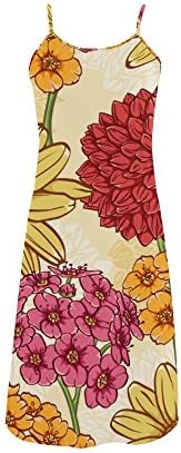 Women's Tropical Floral Print Polyester Casual Slip Dress L