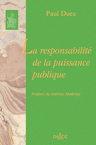 La  responsabilité de la puissance publique
