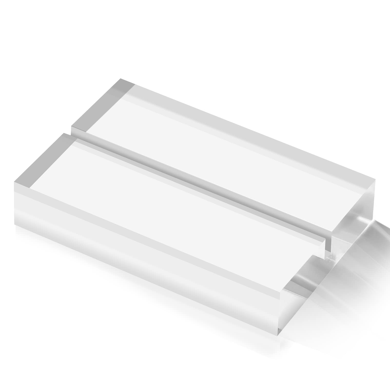 Langaelex Pack of 10 Clear Acrylic Stand Card Holder Photo Holder Postcard Holder Table Card Holder Menu Holder for Wedding Exhibition Restaurant (76 x 50 x 12 mm)