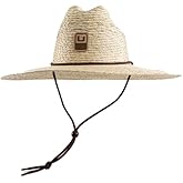 HUK Mens Crushable Straw Hat, Packable Wide Brim Fishing & Beach Hat for Men