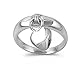 Sterling Silver Women's Dangling Heart Charm Ring Cute 925 Band 5mm Size 9