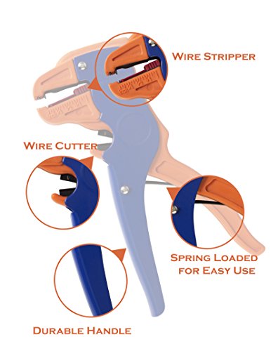 Self Adjusting Insulation Wire Stripper - Automatic Stripping Tool - Built in Wire Cutter, Pressure Adjustable, Length Stop - 0.25-2.5mm² Range - By Gee Gadgets - Thumbnail 2