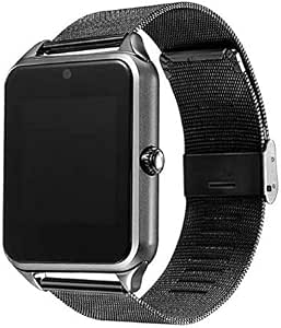 Smartwatch Z60 Reloj Inteligente Bluetooth 4.1, Correa Metálica, Cámara  3MP, Reproductor de Música, Llamadas, SMS, Notificación de Redes Sociales,  Ranura para MicroSD y SIM, Compatible con Android y iOS - MONOKO (Negro) :  Amazon.com.mx 