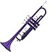 Mendini MTT-PL Purple Lacquer Brass Bb Trumpet + Tuner, Case, Stand, Mouthpiece, Pocketbook & More