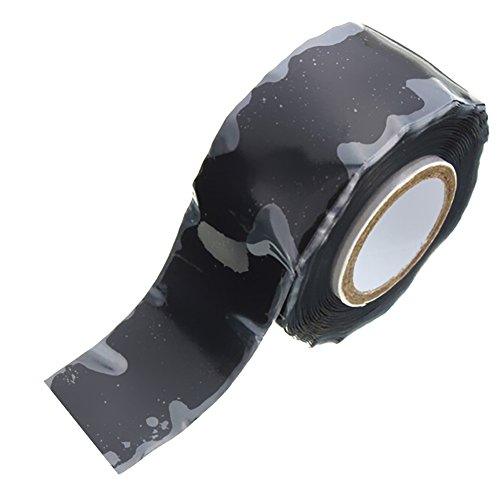 Zcargel Waterproof High Piezoelectricity Electrical Tape, Garden Water Pipe Repair Tape Silicone Rubber Self-Melting Tape Black - Perfect for Electric Wiring Projects, 25mmx3m