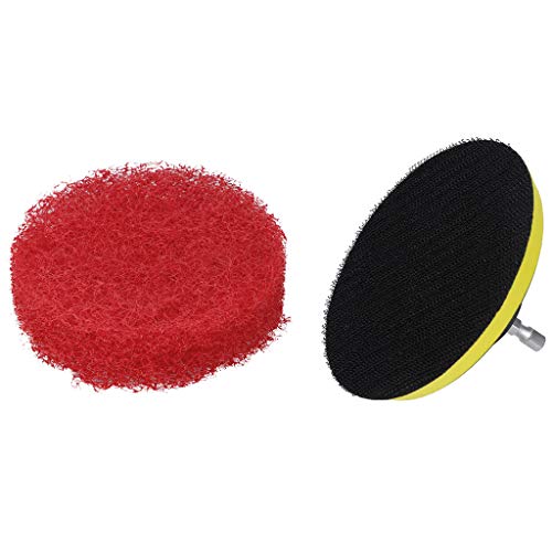 Pulison Drill Brush Kit Scrub Brush Drill Attachment Kit - Drill Powered Cleaning Brush Attachments - Time Saving Cleaning Kit - Great for Cleaning Pool Tile, Flooring, Brick, Ceramic, Marble, (Red)