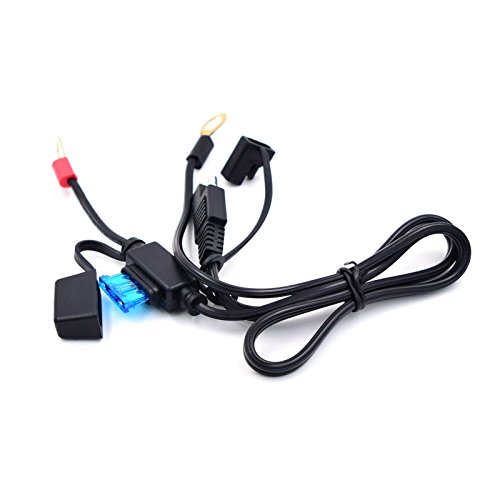 Aileap Ring Terminal Harness to SAE 2-Pin Fused 12-24V Motorcycle Battery Quick Connect Cable (3 Packs)