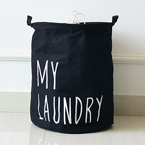 Lucky Gourd Waterproof Folding Laundry Hamper Bucket Collapsible Clothes Toy Storage Organization Basket (Black)