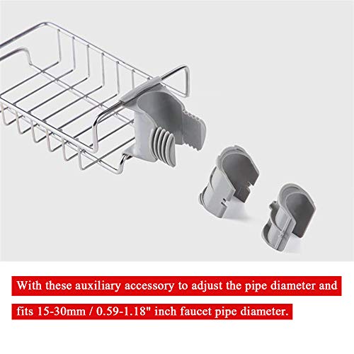 TuuTyss Stainless Steel Sink Faucet Sponge Holder Sink Caddy Organizer for Kitchen Accessories