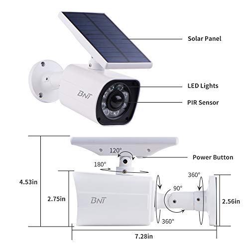 Solar Motion Sensor Light，BNT Flood Light Security Super Bright LED Outdoor Light with 800Lm Waterproof Solar Power Charging Motion Sensor Lights Adjustable Head for Garage Yard, Wall Porch,Pack of 2 - Thumbnail 2