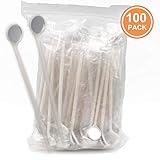 TENFLY 100pcs Disposable Dental Exam Mouth Mirrors Oral Dental Mirror Plastic Dental Instrument (White)