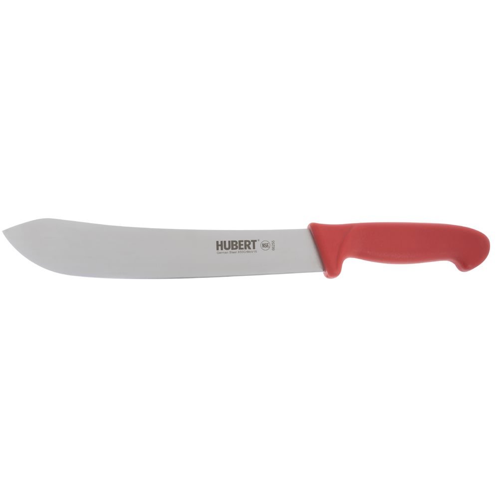 HUBERT Butcher Knife with Red Plastic HandleStainless Steel - 10"L Blade