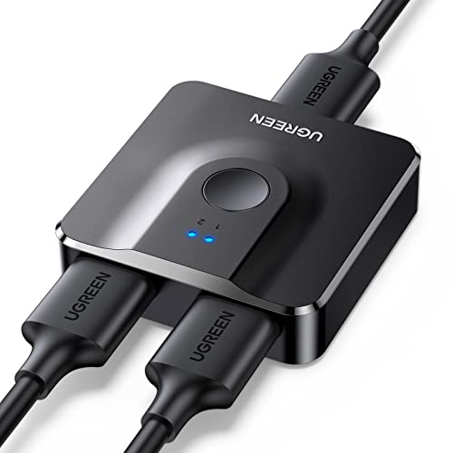 Switch HDMI 2.0 4K 60Hz 2 Entradas 1 Salida Comutador Bidireccional 1 In 2 out 2K 1080P 120Hz HDR CEC Dolby Atmos Compatible con PC PS5 PS4 Xbox TV Stick Chromecast TV Box (Negro)