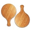 MNBV Bamboe Hout Pizza Peel Cake Lifter Pizza Tray Paddle Snijplank Ronde Set van 2 met handvat voor biefstuk, kaas…