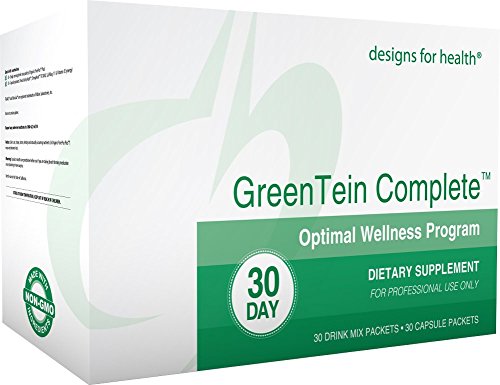 Designs for Health - GreenTein Complete Optimal Wellness Program - Organic Pea Protein, OmegAvail Fish Oil + Multivitamin + Cal/Mag + Vitamin D Packets, 30 Servings