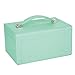 4Queens PU Jewelry Box Jewelry Case with Mirror and Lock Green&White