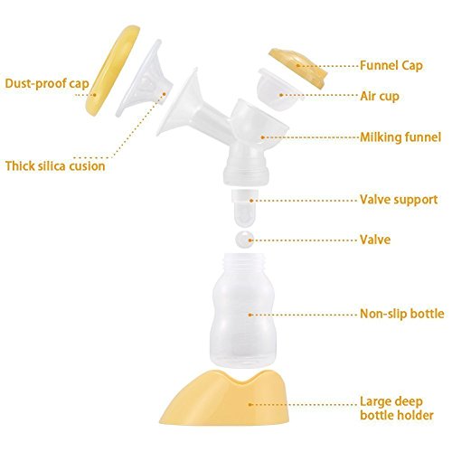 KINYO Electric Breast Pump Portable Breastfeeding Milk Pump with LCD Screen Automatic Massage Function Bpa Free - Thumbnail 6