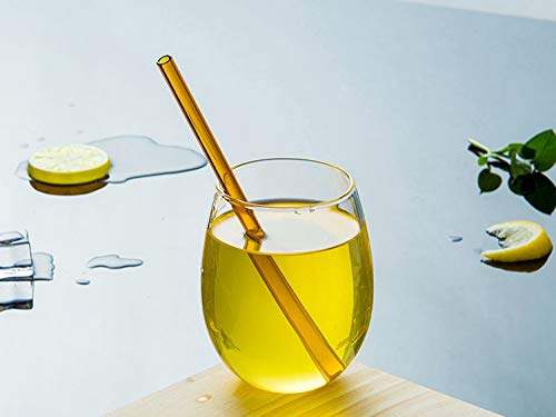 MIXIAO Glas Strohhalme Mehrfarbig gerade LFGB Zertifizierung 12er Set - 6 x 21.5cm 6 x 15cm + 4 Reinigungsbürste Wiederverwendbare Glas Trinkhalme gesund umweltschonend frei von BPA – Bild 6