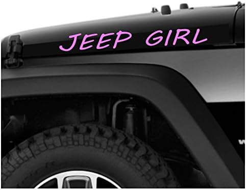 2- 3" x 23" Jeep Girl Pink Decal Vinyl Sticker set Jeep stickers hood fender graphic TJ JK CJ YJ rubicon wrangler cherokee
