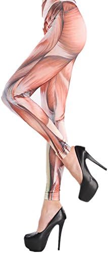 Moguer Womens Funny Muscle Print Pants Nine Points Leggings