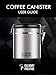 Stainless Steel Coffee Canister 16 oz - Built-in One Way Valve Blocks CO2 From Ruining Coffee Flavor - Built-in Freshness Calendar (Medium, Stainless Steel)