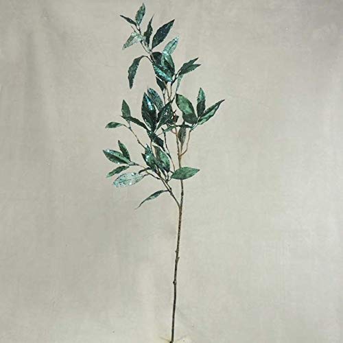 Factory Direct Craft Peacock Glitter Leaves Spray