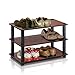 Furinno Turn-S-Tube 3-Tier Shoe Rack, Dark Cherry/Black