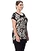 Chicwe Women's Short Sleeves Animal Printed Plus Size Tunic Top with Contrast Neck Cuff US12-28