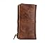 Le'aokuu Mens Genuine Leather Vintage Wallet Organizer Checkbook Card Case (Brown)