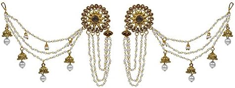 VVS Jewellers Gold Plated Ethnic Elegant Indian Bollywood Polki Wedding Bridal Bahubali Jhumka Earrings