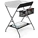 Costzon Baby Changing Table, Folding Diaper Station Nursery Organizer for Infant (Deluxe Black)