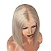 DOINSHOP Straight Bob Hair Cut Blonde Wig Density Remy Human Hair Blunt Cut Brazilian Wig for Women 14 inch