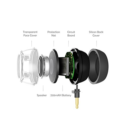 Gadget.Cool Mini Line-in Wireless Speaker - 3.5mm Audio Jack, Plug & Play, Compact & Light Weight Design, Powerful & Clear Bass, Built-in Battery & Micro USB Port, English Manual (black)